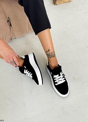 Кроссовки, черные, натуральная замша7 фото