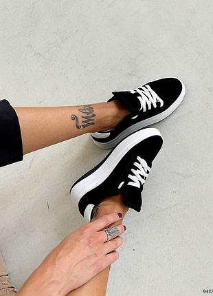 Кроссовки, черные, натуральная замша9 фото