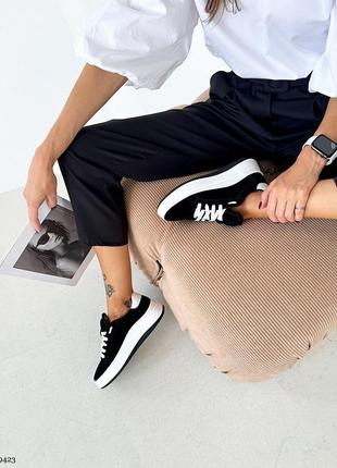 Кроссовки, черные, натуральная замша6 фото