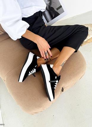 Кроссовки, черные, натуральная замша8 фото