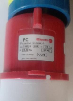 Силова вилка переносна e.plug.pro.4.32, 4п., 380в, 32а (024)