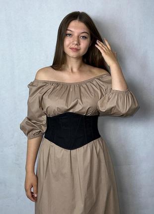 Корсет базовий жіночий чорний двосторонній modna kazka mkgm107-1
