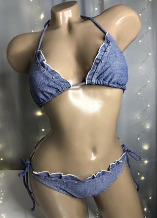 Купальний жіночий принт джинс