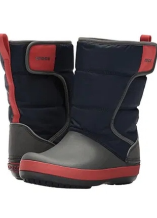 Crocs крокс детские зимние ботинки сапоги lodgepoint snow boots black
