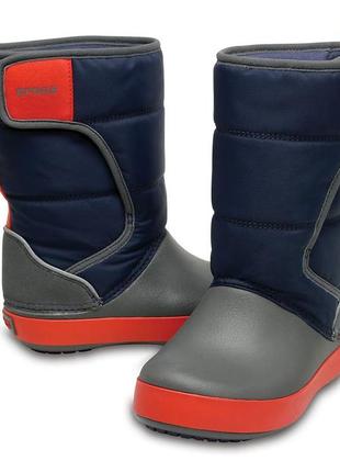 Crocs крокс детские зимние ботинки сапоги lodgepoint snow boots navy slate grey