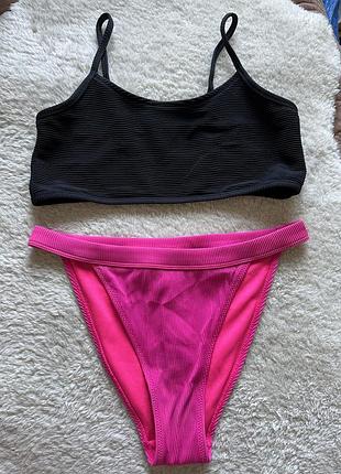 Купальник роздільний рубчик топ плавки