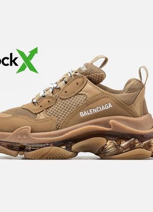 Стильні кросівки balenciaga triple s brown