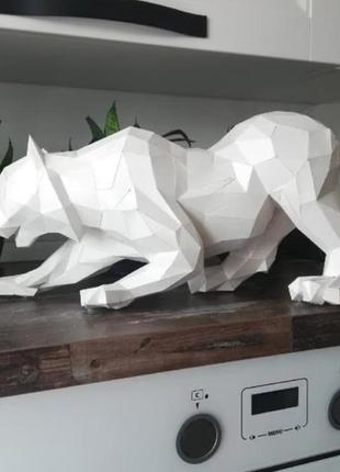 Paperkhan конструктор из картона кот лев тигр пума оригами papercraft 3d фигура развивающий набор антистресс