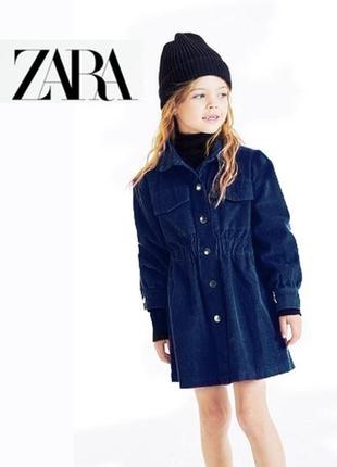 Платье zara в стиле милитари вельвет хлопок 122-134 школьное