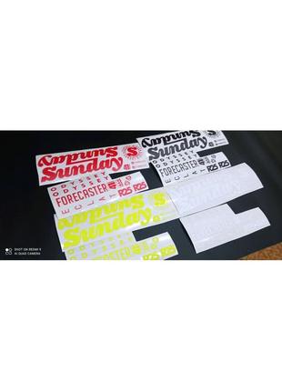 Читайте описание наклейки на велосипед сандей sunday раму