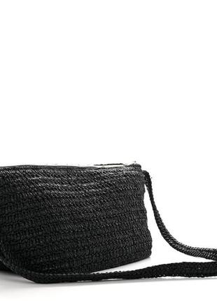 Чорна плетена сумочка крос-боді солом’яна сумка через плече сумка кроше primark чёрная сумка через плечо соломенная сумочка кросс боди