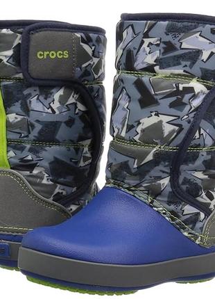 Crocs крокс детские зимние ботинки сапоги lodgepoint graphic snow boot