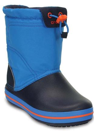 Crocs крокс детские зимние ботинки сапоги crocband lodgepoint snow boots blue ocean navy
