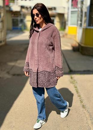 Кардиган з натуральноі вовни капучино