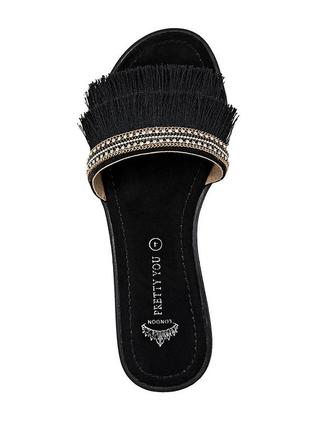 Шльопанці pretty you london fringe 36 black (5060526412034)