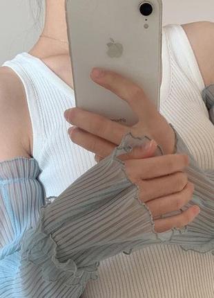 7-48 плісіровані нарукавники мітенки рукава съемные женские митенки