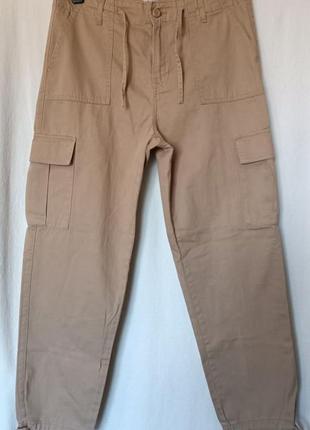 Жіночі бежеві джогери карго clockhouse high rise relaxed fit р.38/м