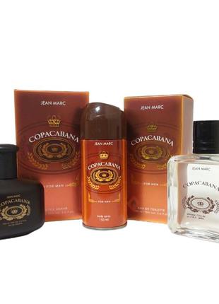 Набір для чоловіків copacabana jean marc (туалетна вода 100 мл. дезодорант 150 мл. лосьйон 100 мл.) копакабана