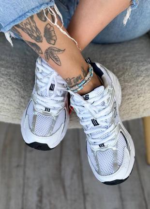 Кроссовки new balance white silver blue2 фото