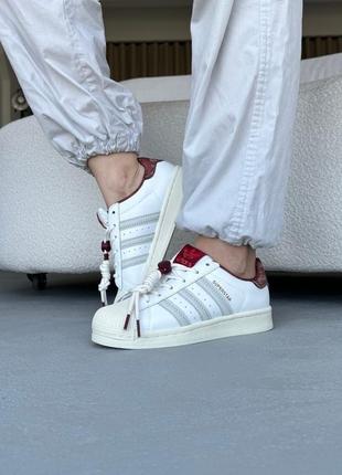 🔵adidas superstar white/red2 фото