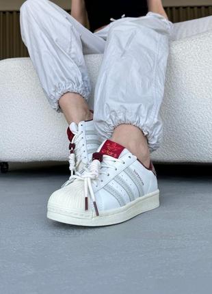 🔵adidas superstar white/red3 фото