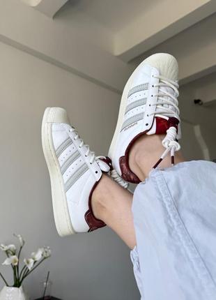 🔵adidas superstar white/red5 фото
