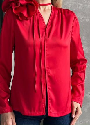 Блуза (блузка) женская шелк армани 42-52 черная, белая, красная3 фото