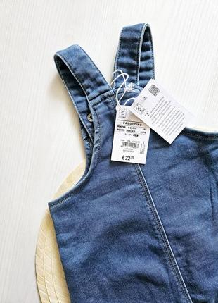 Комбинезон детский джинсовый 68см, 6-9месяцьих, ovs, комбез для малышей