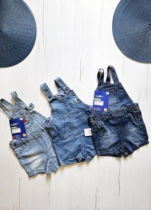 Комбинезон детский джинсовый 68см, 6-9месяцьих, ovs, комбез для малышей