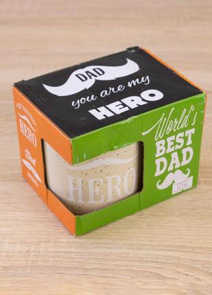 Кружка для папы папа ты мой герой - dad you are my hero 400 мл 12736 (песочный)