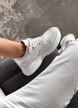 Кроссовки женские saul белые + беж, натуральная кожа