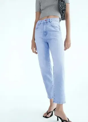 Джинси high-rise straight-fit zara 42