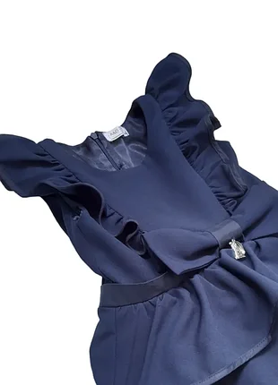 Шкільний сарафан для дівчинки нарядний темно-синій р116,р146 a&d kids туреччина9 фото