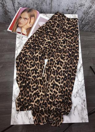 Леопардові широкі штани брюки s / m / l ; брюки леопард 🐆