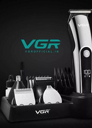 Беспроводная машинка для стрижки волос vgr v-107 триммер для бороды и усов со сменными насадками shop