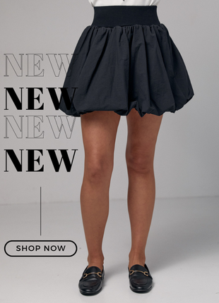 Пышная юбка мини с широким поясом