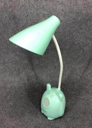 Настольная лампа taigexin led tgx 792, настольная лампа на гибкой ножке, лампа сенсорная. цвет: зеленый9 фото