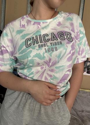 Футболка тай дай с надписью