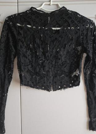 Стильный кружевной топ / болееро с длинным рукавом.