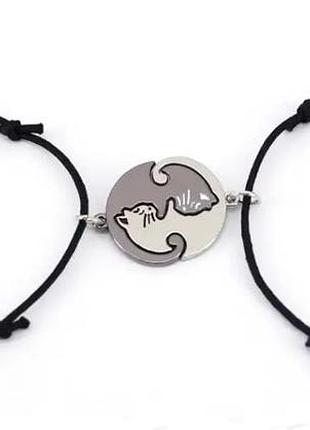 Гарні парні браслети котики для половинок, друзів або закоханих довжина від 14 до 30 см