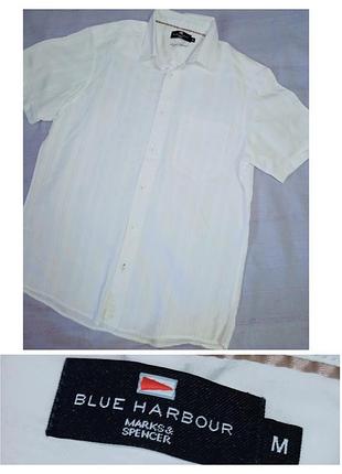 Тонкая брендовая вискозная  белая тенниска,s-m,blue harbour.