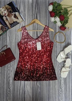 Бордовая майка в пайетках mente #376