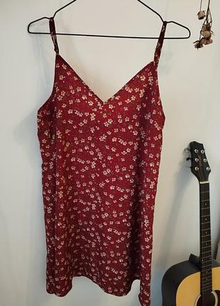 Платье красное цветочным принтом shein ♥️