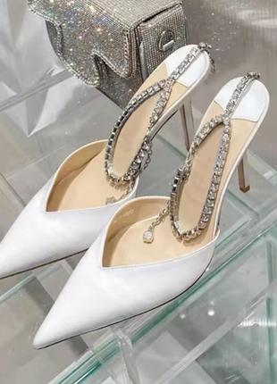 Туфлі босоніжки весільні в стилі jimmy choo