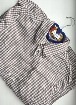 Тренбовая рубашка в клетку peter hahn с красивыми манжетами и воротником