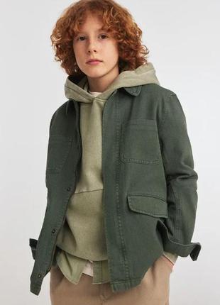 H&m куртка джинсовка хаки 146, 152, 158, 164 см