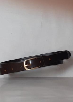 Ремень 02.041.064 кожаный коричневый узкий плательно-блузочный (2 х 122 см)