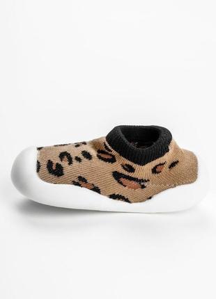 Черевики-шкарпетки дитячі amarobaby first step pure dark leo коричневі, з дихаючою підошвою, розмір 22/233 фото