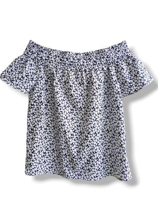 Нова бавовняна блуза з відкритими плечима h&m.