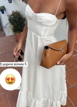 Платье белое коттоновое в стиле zara